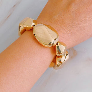 Golden Pebble Stretch Bracelet