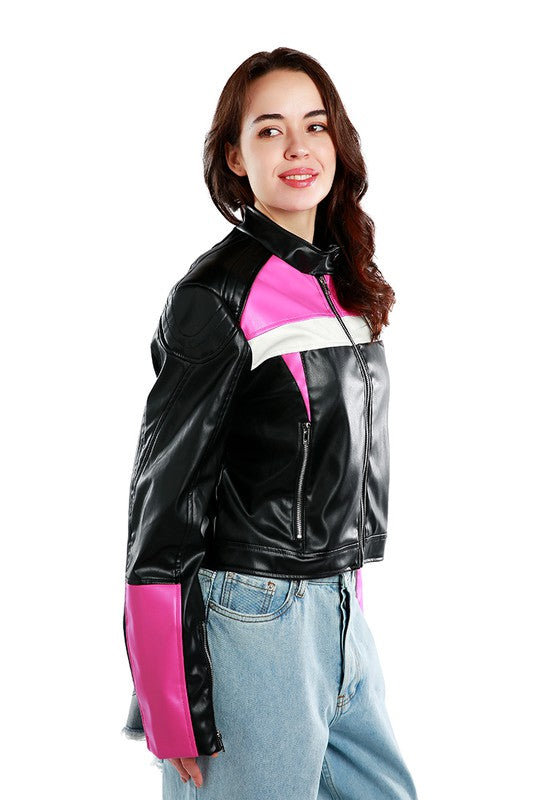 Biker Girl Faux Leather Biker Jacket