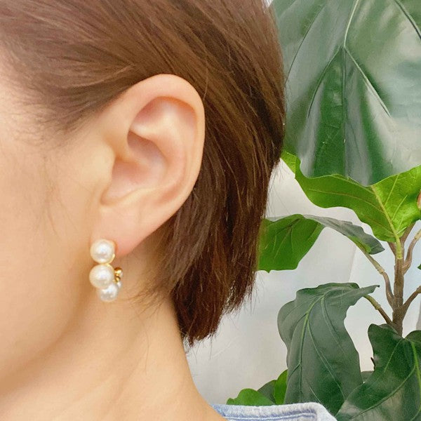 Andante Pearl Hoop Earrings