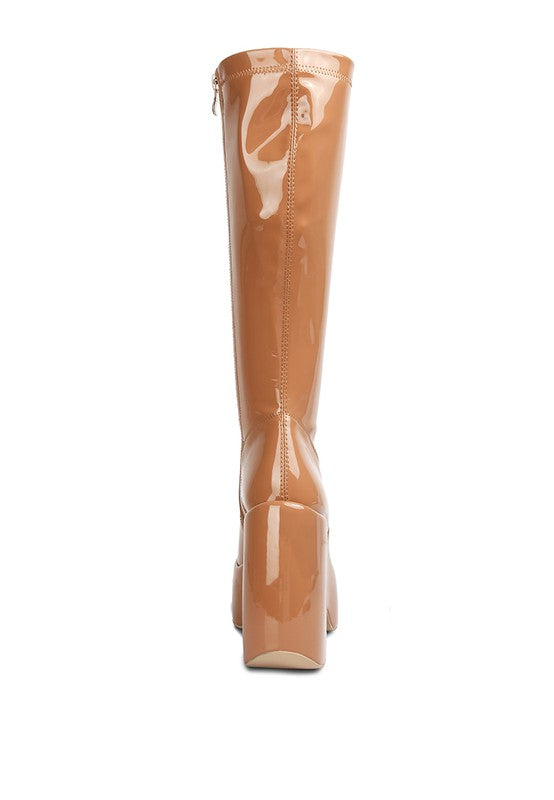 Dirty Dance Patent High Platfrom Calf Boots