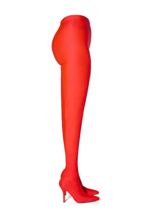 STAR STRETCH STILETTO PANT BOOT IN RED